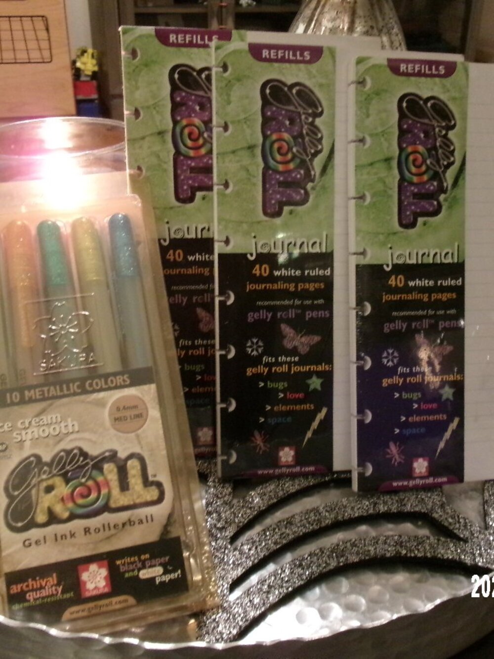 SAKURA Jelly Roll Gel Ink Rollerball Pens 10 Metallic Japan 3 New Refills Journa